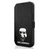 KARL LAGERFELD Orginalana torbica za iPhone 12/12 Pro 6,1" KLFLBKP12MIKMSBK Saffiano Ikonik Metal, crna